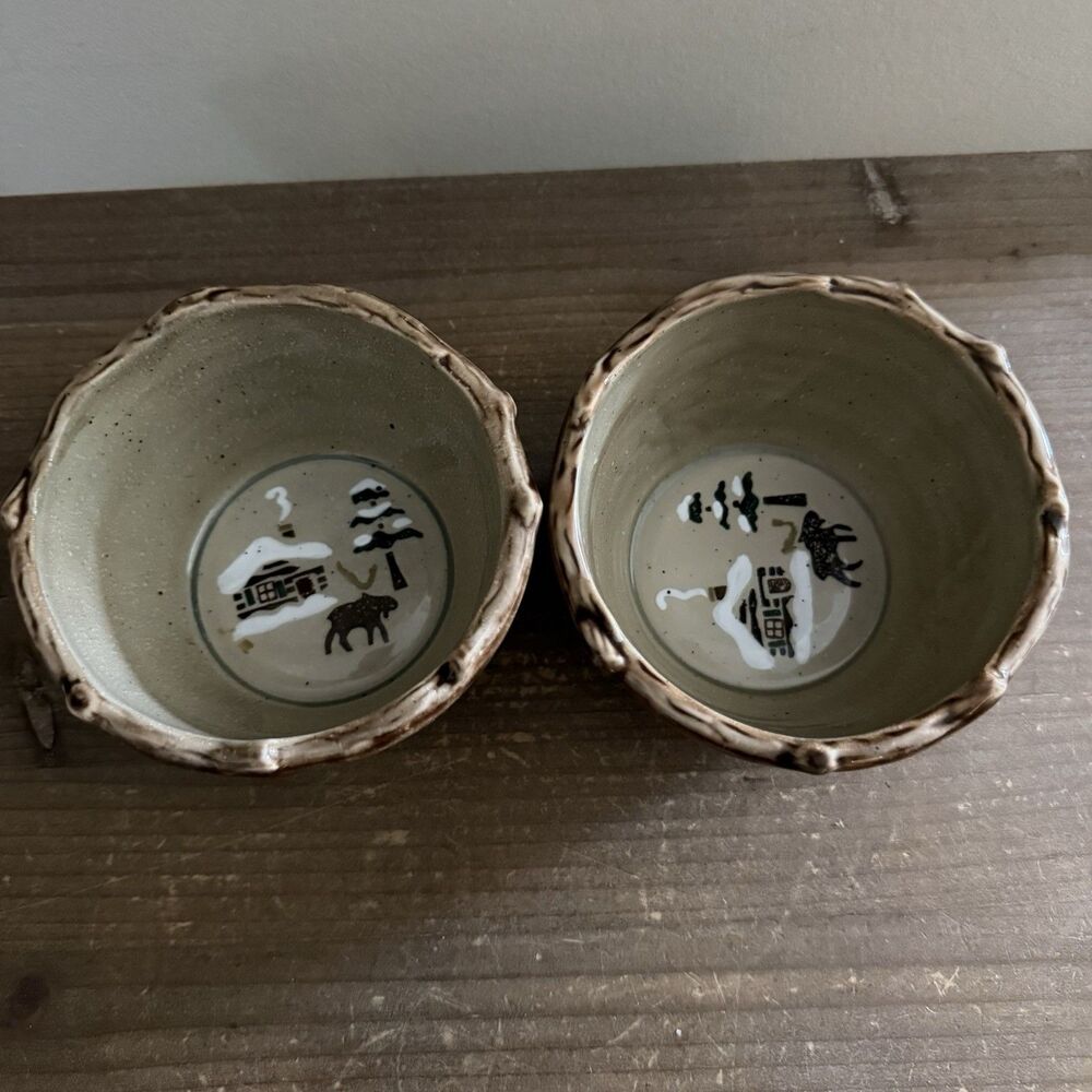 Lodge by Sonoma Home Set Of 2 Small Bowls Moose Cabin